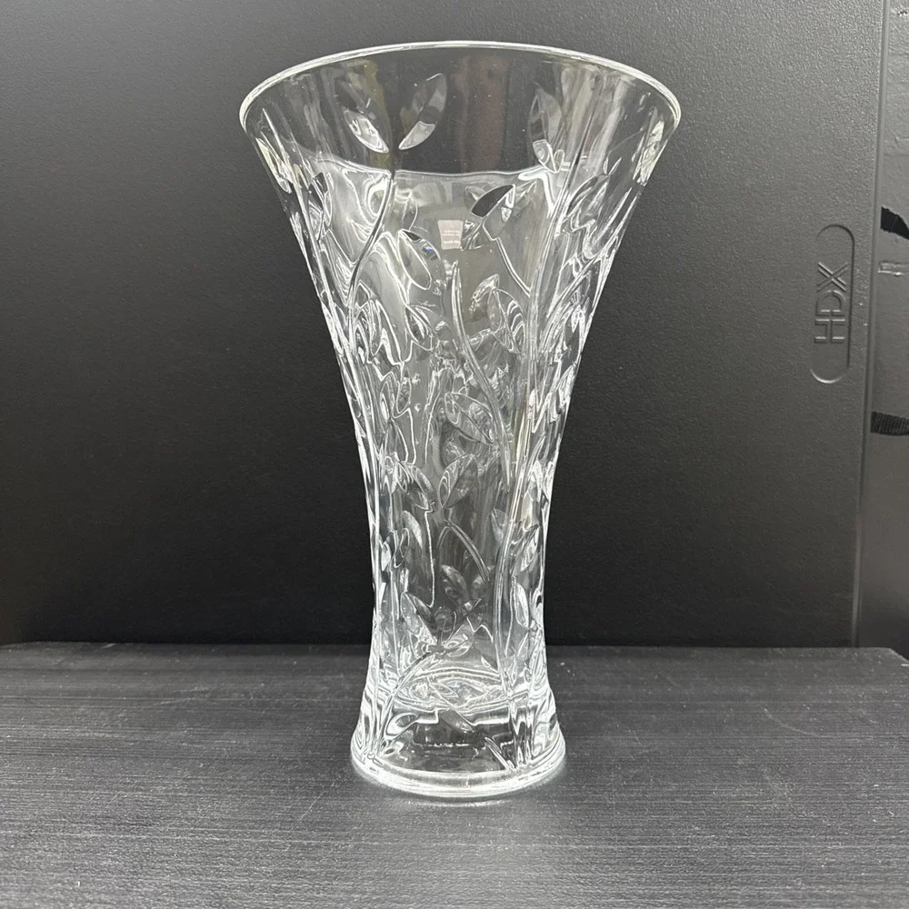 RCR Royal Crystal Rock Laurus Clear Lead Vase Made in Italy LARGE 12